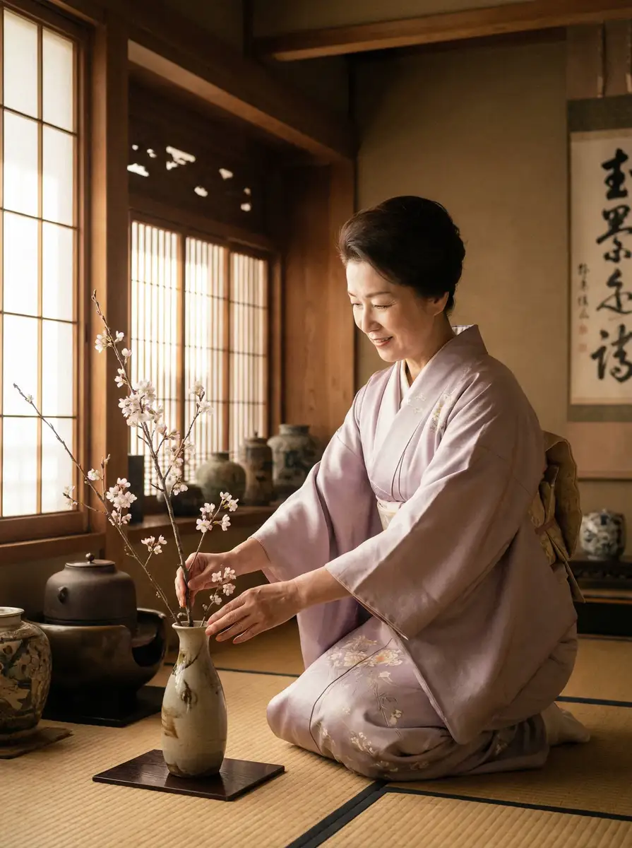 一位优雅的 蜜芽-品牌折扣专区|限时抢购热门商品 在和室中插花
